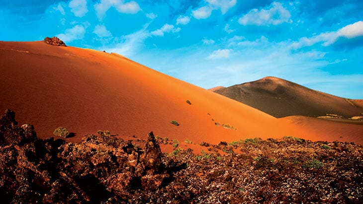 The lunar-like terrain of Timanfaya National Park